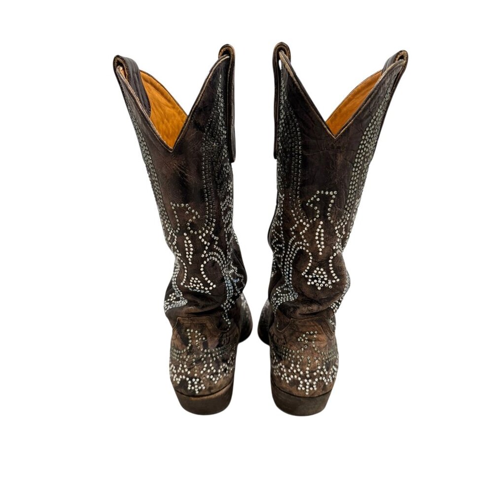 Size 8 Womens Old Gringo Eagle Swarovski Crystals Snip Toe Cowboy Cowgirl Boots - Picture 4 of 12